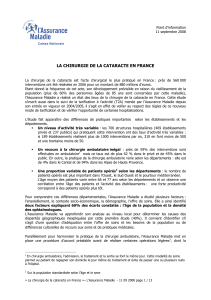 LA CHIRURGIE DE LA CATARACTE EN FRANCE