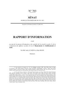 RAPPORT D’INFORMATION N° 703 SÉNAT