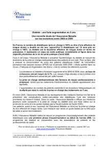 Diabète : une forte augmentation en 5 ans