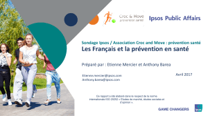 Les Français et la prévention en santé Avril 2017