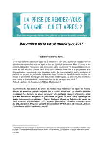 Baromètre de la santé numérique 2017 Tout reste encore à faire…