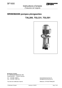 BF1600 Instructions d’emploi  BRINKMANN pompes plongeantes