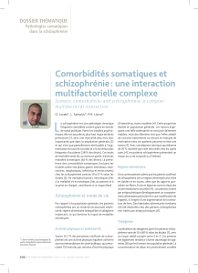 L Comorbidités somatiques et schizophrénie : une interaction multifactorielle complexe