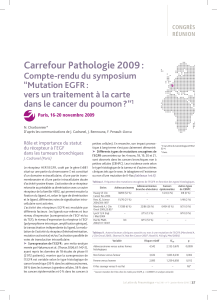 Carrefour Pathologie 2009 : Compte-rendu du symposium “Mutation EGFR :