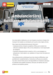 Ambulancier(ère) Auxiliaire ambulancier(ère)