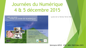 Journées du Numérique 4 &amp; 5 décembre 2015