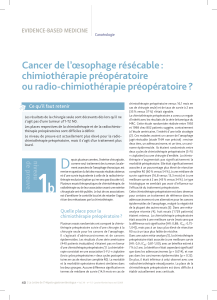 Cancer de l’œsophage résécable : chimiothérapie préopératoire ou radio-chimiothérapie préopératoire ?