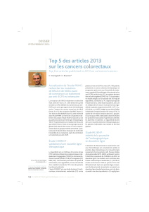 Top 5 des articles 2013 sur les cancers colorectaux DOSSIER