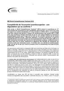 Compétitivité de l’économie luxembourgeoise : une dégradation qui se confirme ?