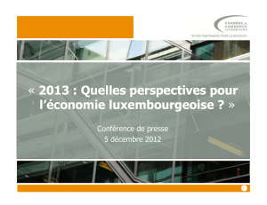 2013 : Quelles perspectives pour l’économie luxembourgeoise ? Conférence de presse