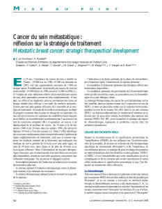 Cancer du sein métastatique : réflexion sur la stratégie de traitement M