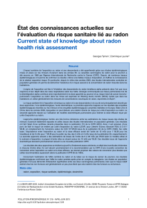 État des connaissances actuelles sur Current state of knowledge about radon