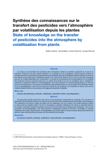 Synthèse des connaissances sur le transfert des pesticides vers l’atmosphère