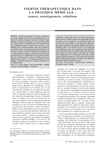 inertie thérapeutique dans la pratique médicale : causes, conséquences, solutions A.J. S
