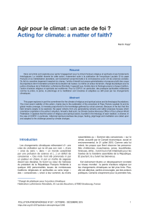 Agir pour le climat : un acte de foi ? Résumé