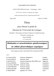 Thèse  pour obtenir le grade de Docteur de l’Université de Limoges