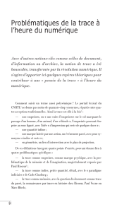 Problématiques de la trace à l’heure du numérique