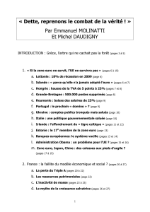 « Dette, reprenons le combat de la vérité ! »