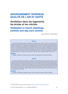 Ventilation dans les logements, les écoles et les crèches ENVIRONNEMENT INTÉRIEUR,