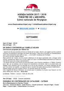 THÉÂTRE DE L'ARCHIPEL AGENDA SAISON 2017 / 2018 Scène nationale de Perpignan