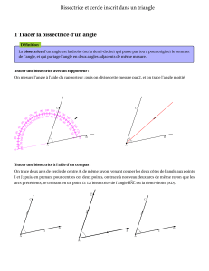 Bissectrice et cercle inscrit dans un triangle 1 Tracer