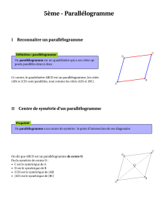 5ème - Parallélogramme I