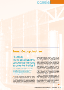 Journée psychiatrie Pourquoi les hospitalisations sans consentement