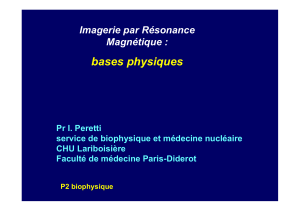 bases physiques Imagerie par Résonance Magnétique :