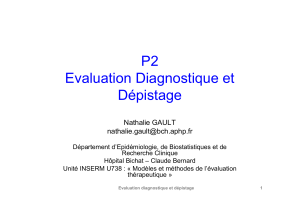 P2 Evaluation Diagnostique et Dépistage Nathalie GAULT