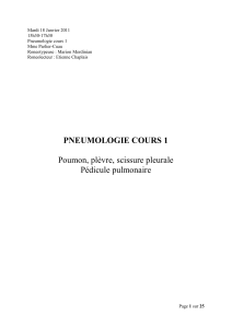 Mardi 18 Janvier 2011 15h30-17h30 Pneumologie cours 1 Mme Parlier-Cuau