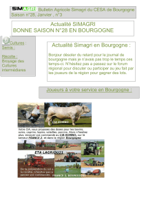 Actualité SIMAGRI BONNE SAISON N°28 EN BOURGOGNE Actualité Simagri en Bourgogne :