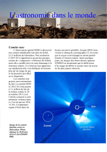 L’astronomie dans le monde Comète rare