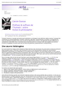 Carole Guesse Préfixes &amp; suffixes de l’humain : entre fiction &amp; philosophie