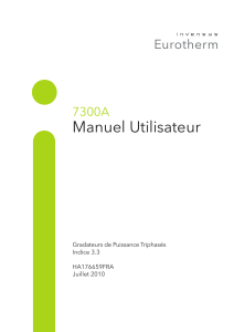 Manuel Utilisateur 7300A Gradateurs de Puissance Triphasés Indice 3.3