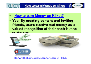 • How to earn Money on Klikot?