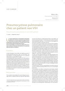 U Pneumocystose pulmonaire chez un patient non VIH CAS CLINIQUE