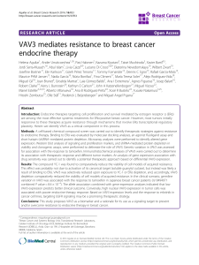 VAV3 mediates resistance to breast cancer endocrine therapy Open Access