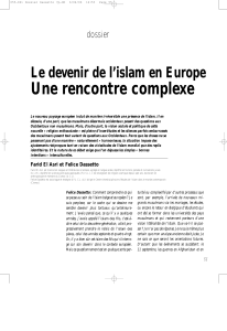 Une rencontre complexe Le devenir de l’islam en Europe dossier