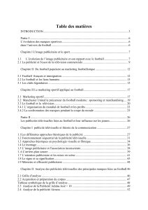 Table des matières