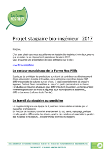 Projet stagiaire bio-ingénieur  2017