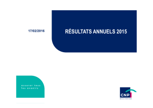 Présentation des résultats annuels 2015 et annexes