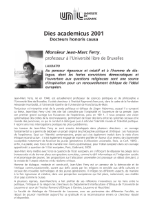Dies academicus 2001 Docteurs honoris causa Monsieur Jean-Marc Ferry