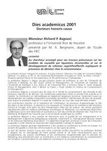 Dies academicus 2001 Docteurs honoris causa Monsieur Richard P. Bagozzi
