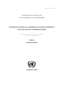 RAPPORT DU CONSEIL DU COMMERCE ET DU DÉVELOPPEMENT NATIONS UNIES Volume II