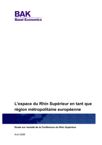 L'espace du Rhin Supérieur en tant que région métropolitaine européenne Avril 2006