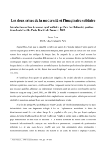 Les deux crises de la modernité et l'imaginaire solidaire