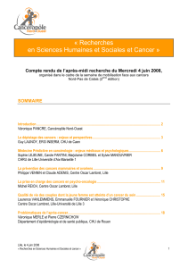 « Recherches en Sciences Humaines et Sociales et Cancer »