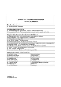 Liste conseil des responsables des soins - participants en 2015