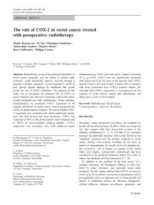 The role of COX-2 in rectal cancer treated with preoperative radiotherapy