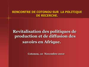 Cotonou_Politique de recherche.ppt